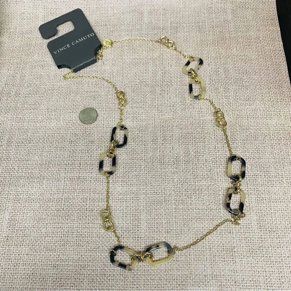 Vince‎ Camuto Tortoise Shell Bit Link Station Necklace